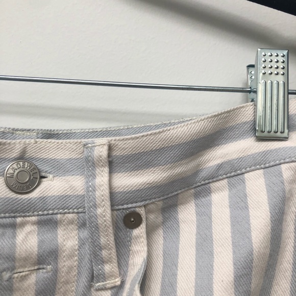 Like New Madewell Blue/White Stripe Denim Mini - Picture 6 of 6